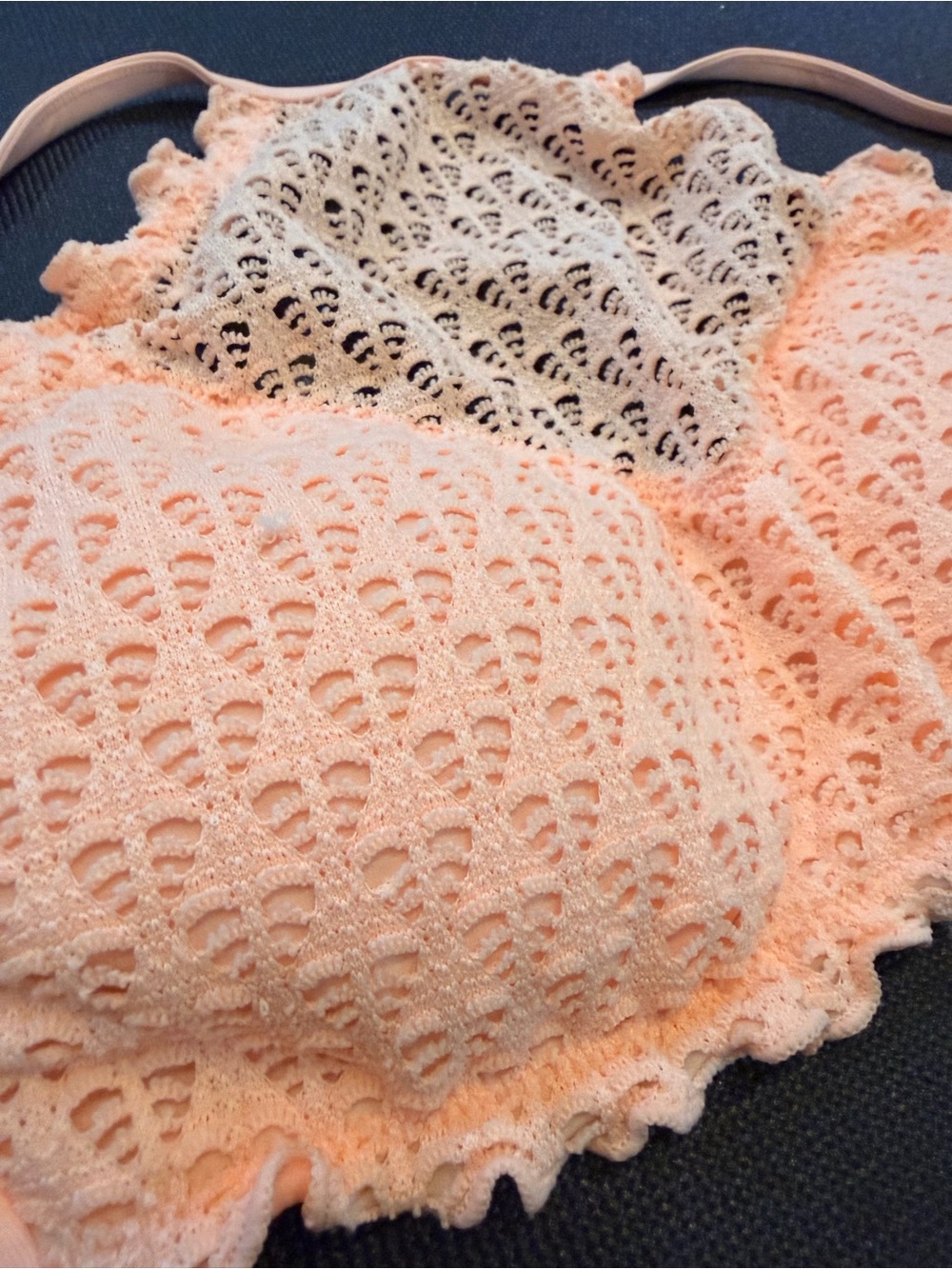 Seafolly Havana Peach Crochet High-Neck Bikini Top - Picture 6 of 7
